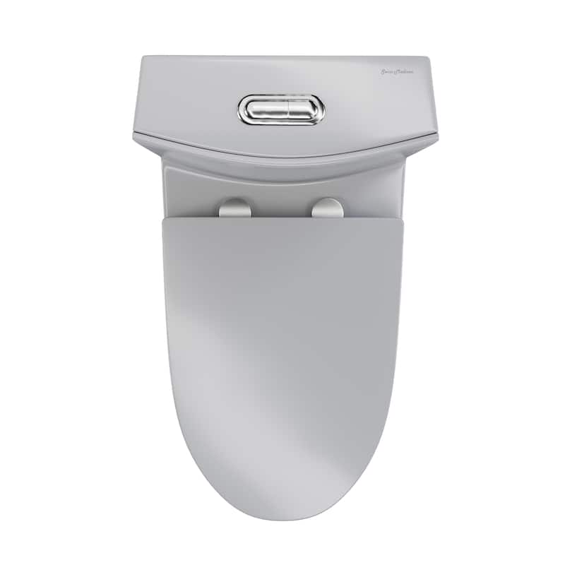 St. Tropez One-Piece Elongated Toilet Vortex Dual-Flush 1.1/1.6 Gpf In Glossy Grey - 26.5" x 16.0" x 31.0"