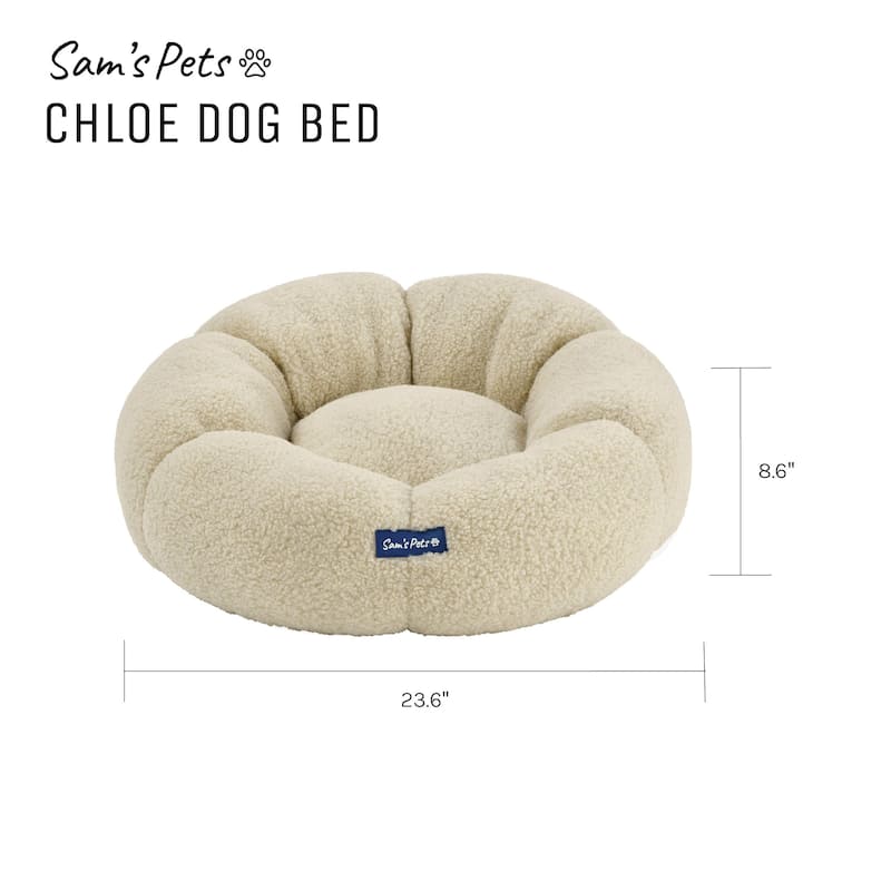 Chloe 23.62'' Cuddler Dog Bed in Beige - 23.62