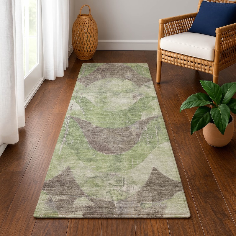Premium Washable Super Soft Contemporary Mayfield Rug - Aloe - 2'3" x 7'6"