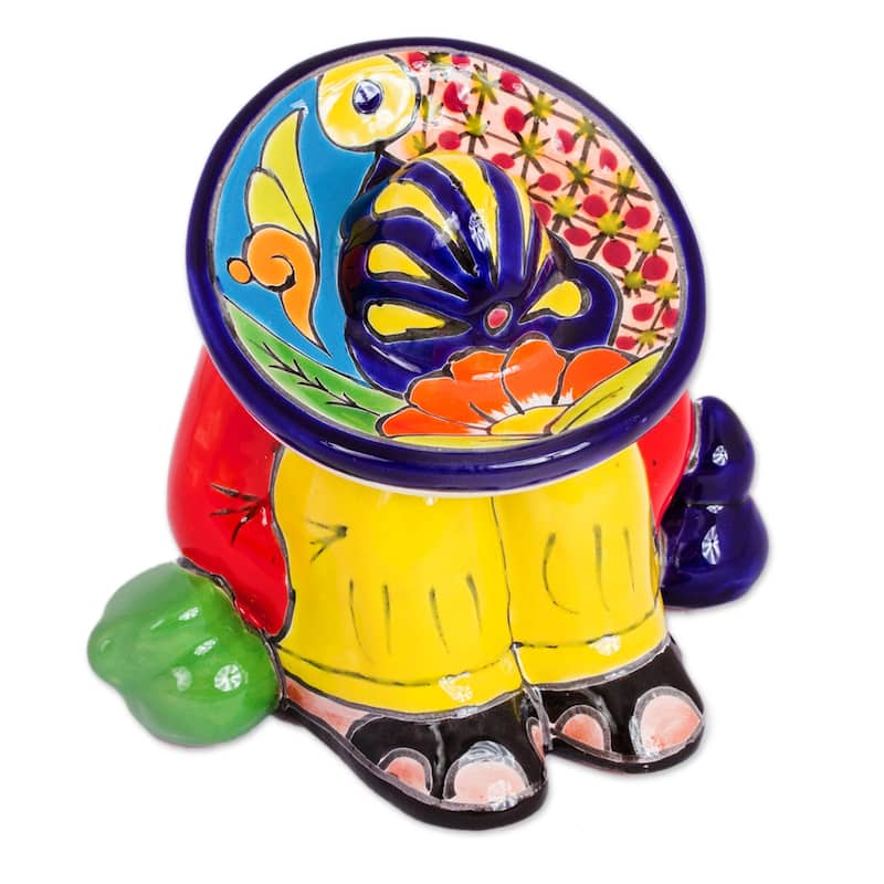Novica Handmade Sombrero Slumber Ceramic Figurine