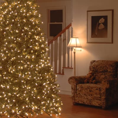 National Tree Company 7.5 ft. Feel-Real Jersey Fraser Fir Medium Hinged Tree with 1000 Clear Lights - 7.5 Foot