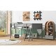 preview thumbnail 10 of 10, Full Size Wood Low Loft Bed with Ladder