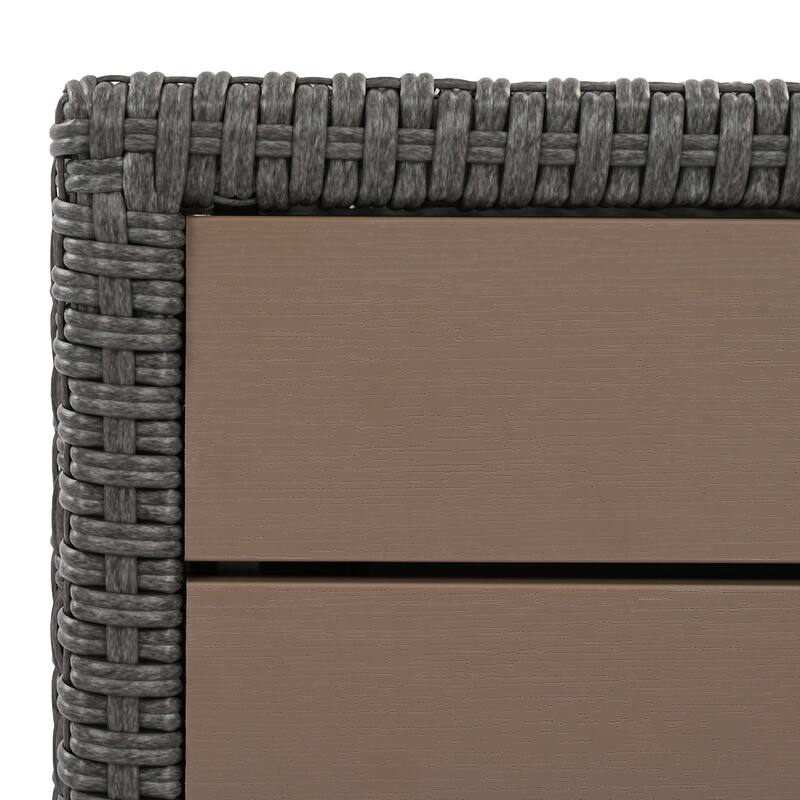 6-Person Diamond Weave Patio Sectional with Ice-Bucket Coffee Table