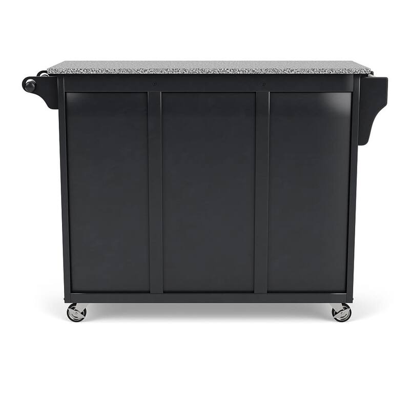 Homestyles Create-A-Cart Black Wood Kitchen Cart - 48" x 18" x 36"