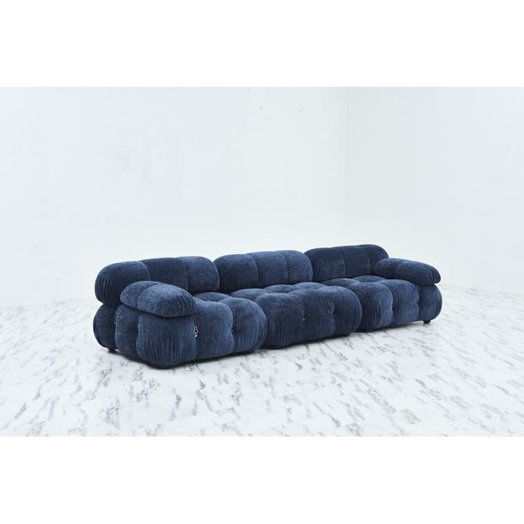 Gylfi 114'' Upholstered Sofa - Blue