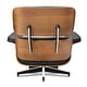 preview thumbnail 4 of 26, Genuine Leather Accent Lounge Chair and Ottoman Walnut Wood