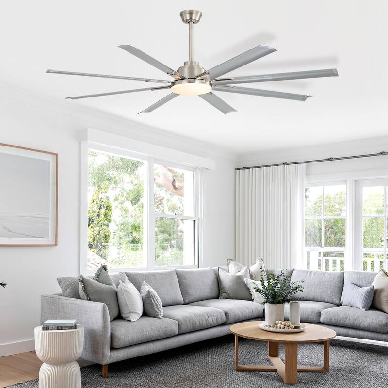 Sofucor 76/84Inch Large Industrial Ceiling Fan,Indoor/Outdoor Smart with Lights and Remote,Work with Alexa/Google