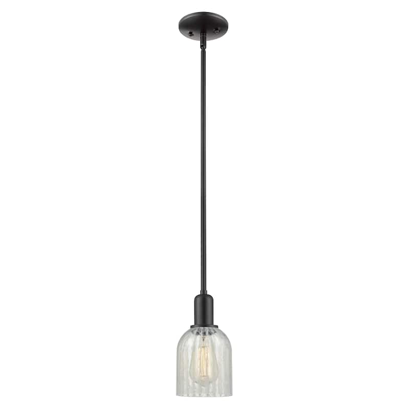 Innovations Lighting Endless Possibilities Arcadia - Caledonia - 1 Light 5" Stem Hung Mini Pendant - Mouchette/Matte Black