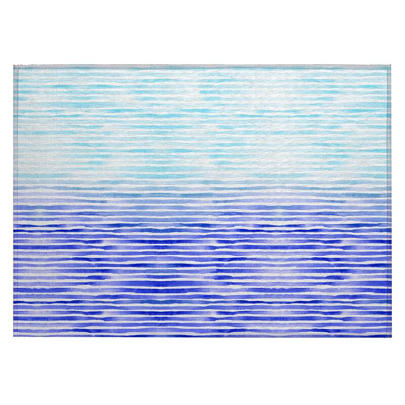 Indoor/ Outdoor Surfside Ombre Washable Rug New - Blue - 1'8" x 2'6"