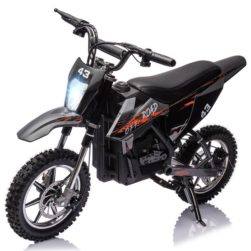 36V Electric Off-Road Motorcycle, Kids Ride on Dirt Bike for Kids Best Gift - Black