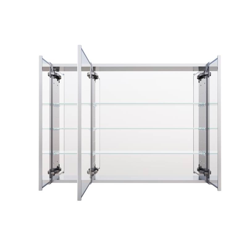 Recessed or Surface Wall Mount Bathroom Medicine Cabinet With Adjustable Glass Shelves