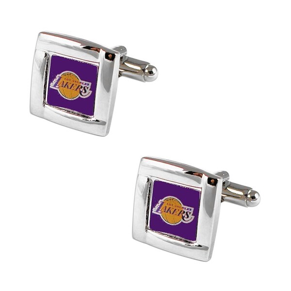 Aminco Nba Los Angeles Lakers Sports Team Logo Square Cufflinks Gift Box Set Cuff Links