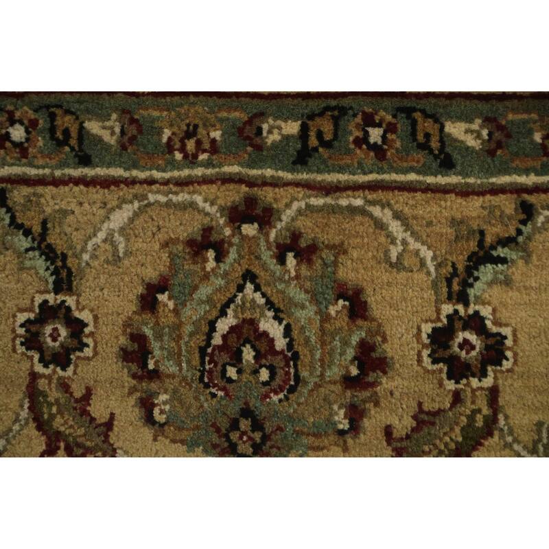 Hand Knotted Oriental 100% Wool Carpet Traditional All-Over Black Agra Area Rug - 5' 11'' X 5' 11''