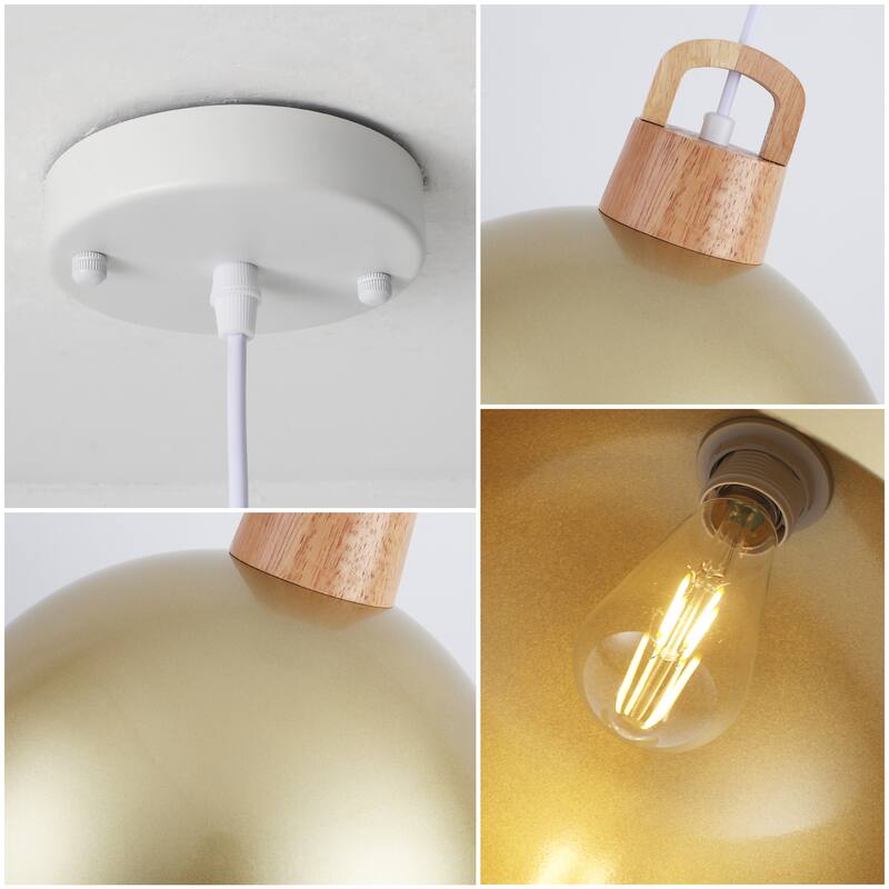 1-Light Pendant Light with Dome Shape, Classic Semi Flush Mount Chandelier for Dining Room Living Room Bedroom Kitchen