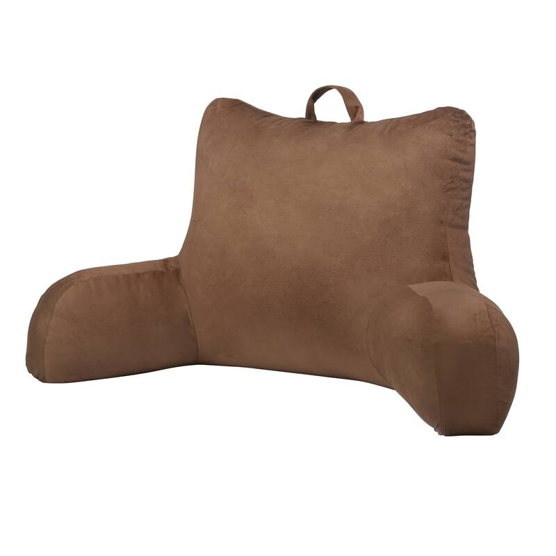 Klear Vu Velour Bed Rest Back Support Pillow with Pocket and Handle