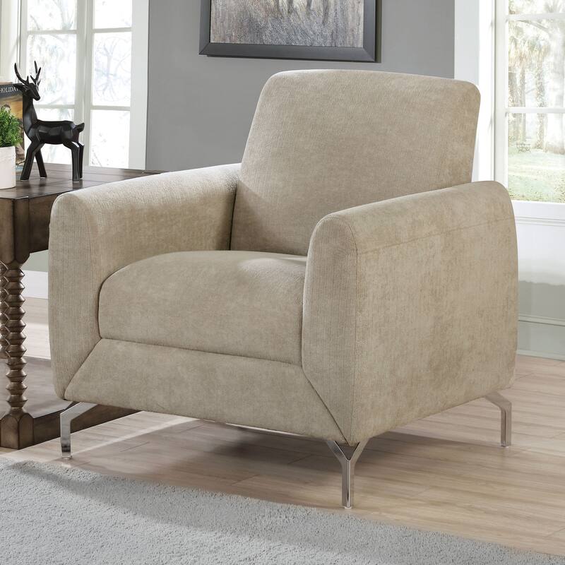Kopitseva Contemporary Grey Fabric Padded Chair by Strick & Bolton