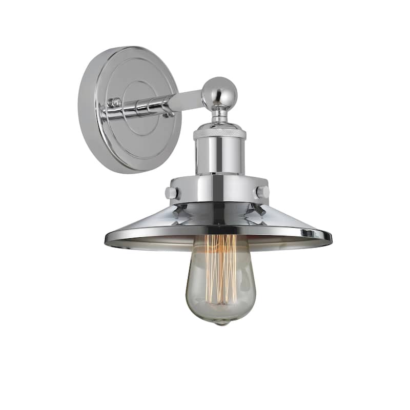 Innovations Lighting 616-1W-8-8 Railroad Sconce Railroad 8" Tall Wall - Polished Chrome