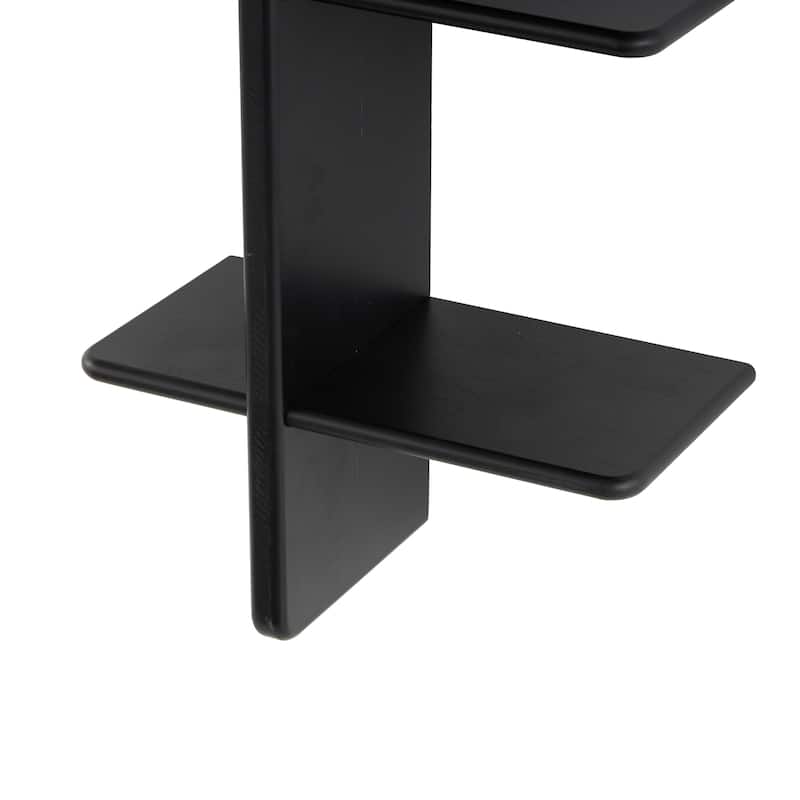 Wood Handmade 8 Shelf Wall Shelf - Light Brown or Black - Roche River Decor