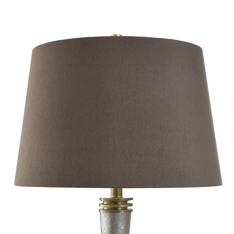 Gradient Gold Table Lamp - Metallic Polyresin and Brushed Brass - Brown Shade