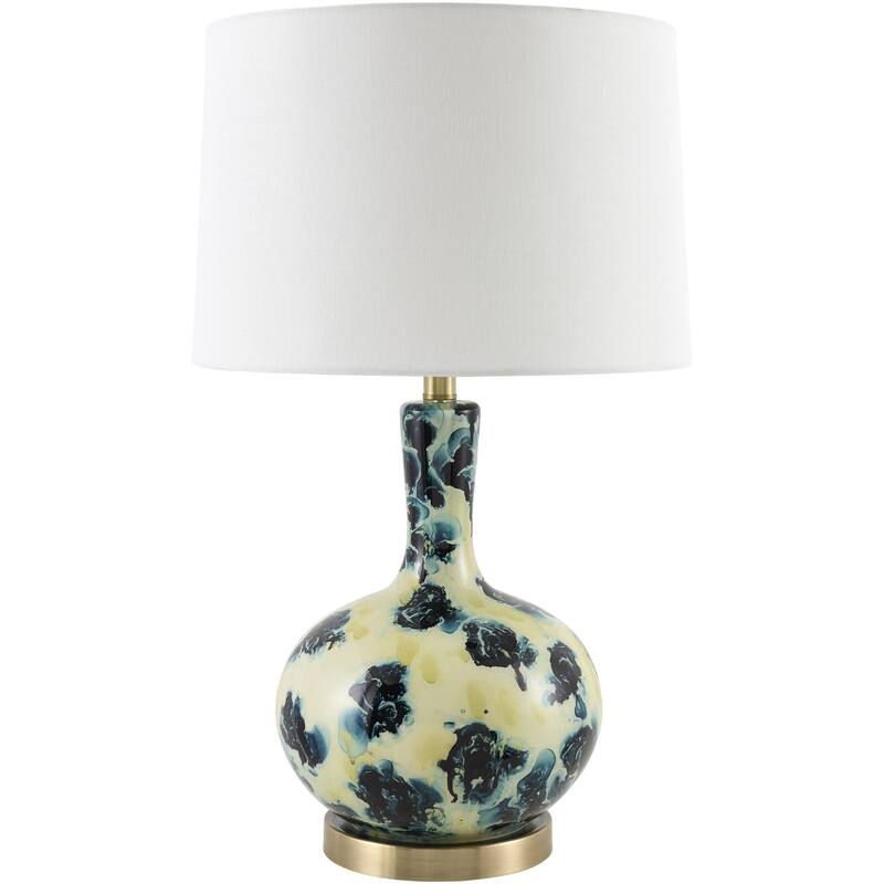 Livabliss Snicarte Traditional Accent Table Lamp - 26"H x 15"W x 15"D - White/Blue