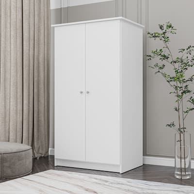 Polifurniture Sweden 2 Door Bedroom Armoire, White