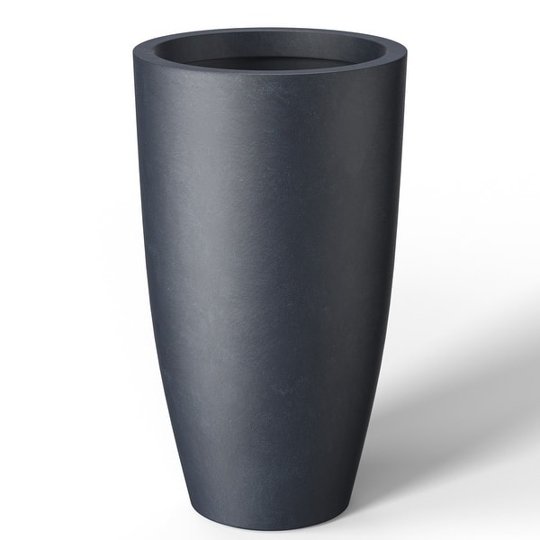 black plant pots Wall Mounted Black Ceramic Plant Containers, Vertical Hanging Flower Vases, Set of 4 main image 0