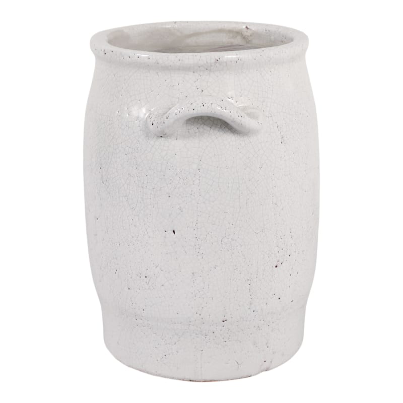 Terracotta Modern Table Vase with Sleek Form Home Decor - 12" White