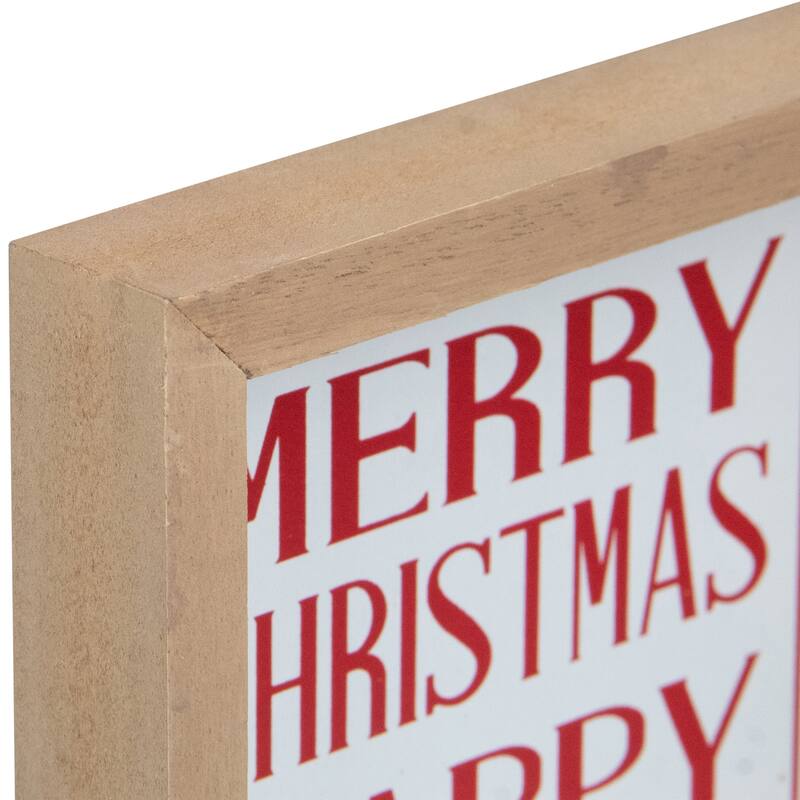 Holiday Slogans Wooden Christmas Plaques - 8" - Red and White - Set of 2