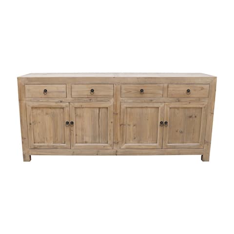 Lily's Living 79"L Rectangular Natural Reclaimed Wood Indoor Shandong Sideboard w/4 Drawers & 4 Doors