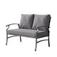 preview thumbnail 15 of 31, Outdoor Patio Metal 74" W Sofa/ 50" W Loveseat with Cushions