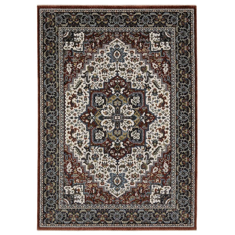 Style Haven Victoria Center Medallion Red/ Multi Area Rug - 2' 3" x 7' 6" - Red/ Multi - Runner
