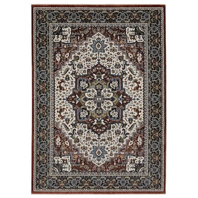 Style Haven Victoria Center Medallion Red/ Multi Area Rug