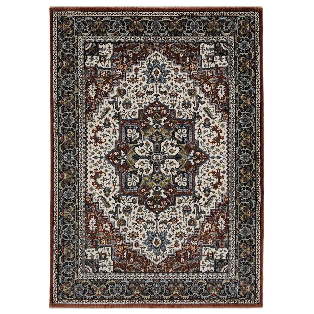 Style Haven Victoria Center Medallion Red/ Multi Area Rug