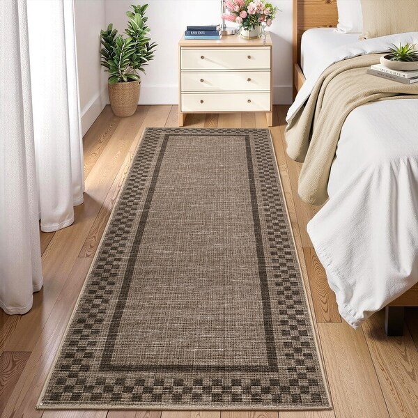Garvee Small Square Geometric Bordered Area Rug - Bed Bath