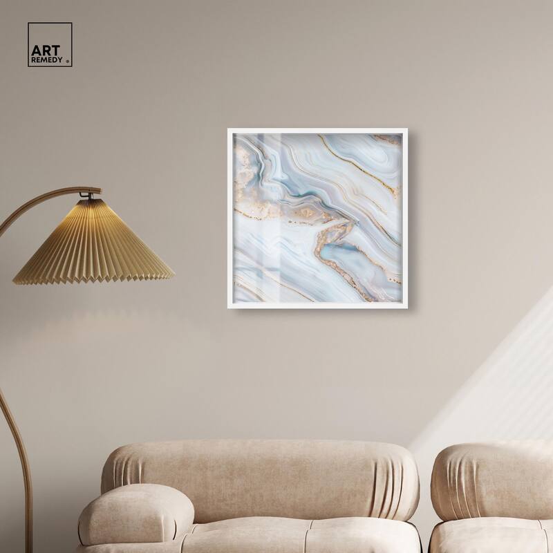 Icy Glitter Stone I Shadowbox by Art Remedy