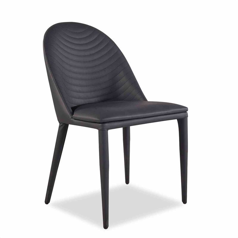 Black Finish Upholstered Modern Furniture Side Chairs Set