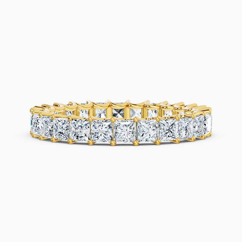 Auriya 14k Gold Princess Lab Grown Diamond Eternity Band 2.60 - 11.25 ct. tw. (F-G, VS) - 2.60 ct. wt. - 9 - Yellow