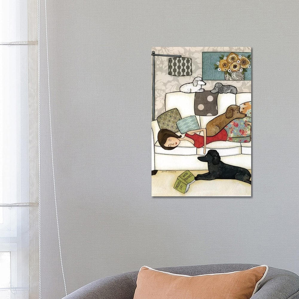 iCanvas "Passed Out With Poodles" by Jamie Morath Canvas Print
