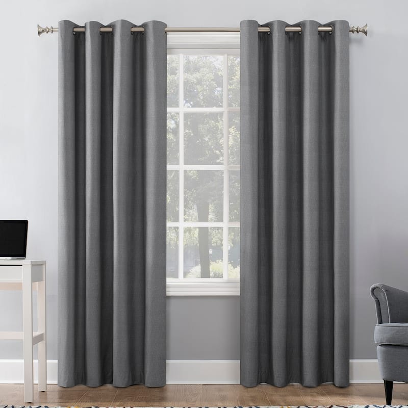 Sun Zero Duran Thermal Insulated Total Blackout Grommet 1-Piece Curtain Panel, Single Panel - 50" x 95" - Grey