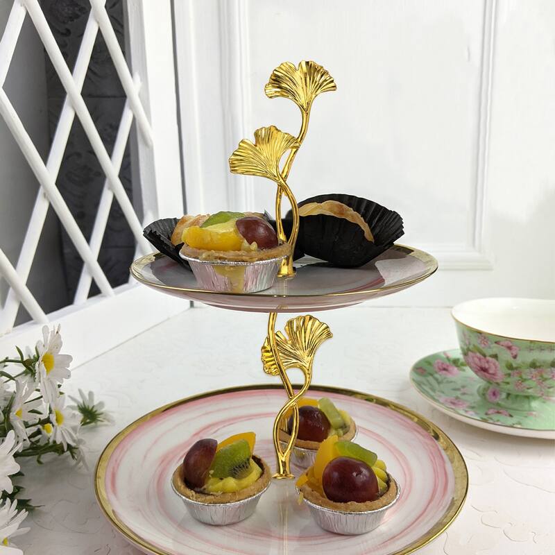 3 Tiers Cake Tray Stand Handle Metal Holder for Cake Plate
