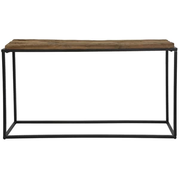 slide 2 of 5, Uttermost 25156 Holston 54"W Rustic Contemporary Salvaged Wood Console Reclaimed Wood / Black