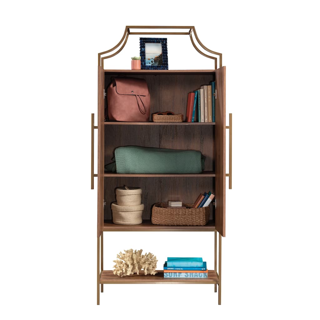 Wood Storage Cabinet with Modern Design, Brown - 31.5"W x 15.51"D x 70.87"H