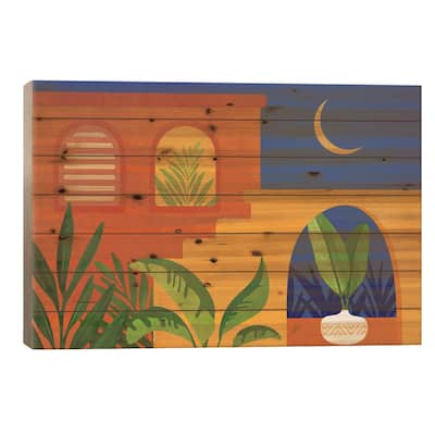 Moonlight Villa Print On Wood by Modern Tropical - Multi-Color