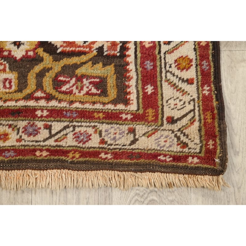 Vegetable Dye Geometric Anatolian Turkish Area Rug Wool Handmade - 3'7" x 6'6"