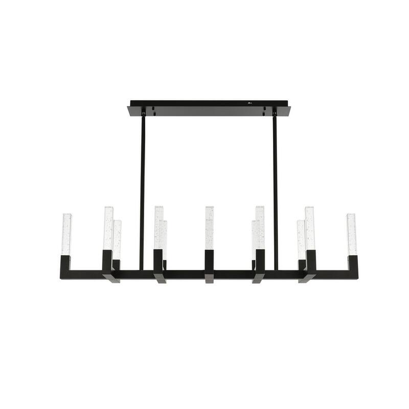 Elegant Lighting 1030G54 Noemi 54" Wide LED Crystal Linear Pendant - Black