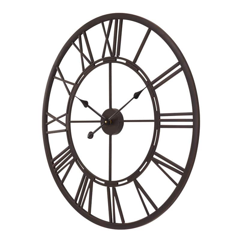 UTOPIA ALLEY Oversized Roman Round Wall Clock, Large Wall Clock, Big Clocks for Living Room Decor, 27 inch Diameter