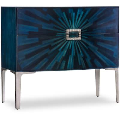 Hooker Furniture 628-85667-45 Cosmic 36" Wide 2 Drawer Maple and - Blue