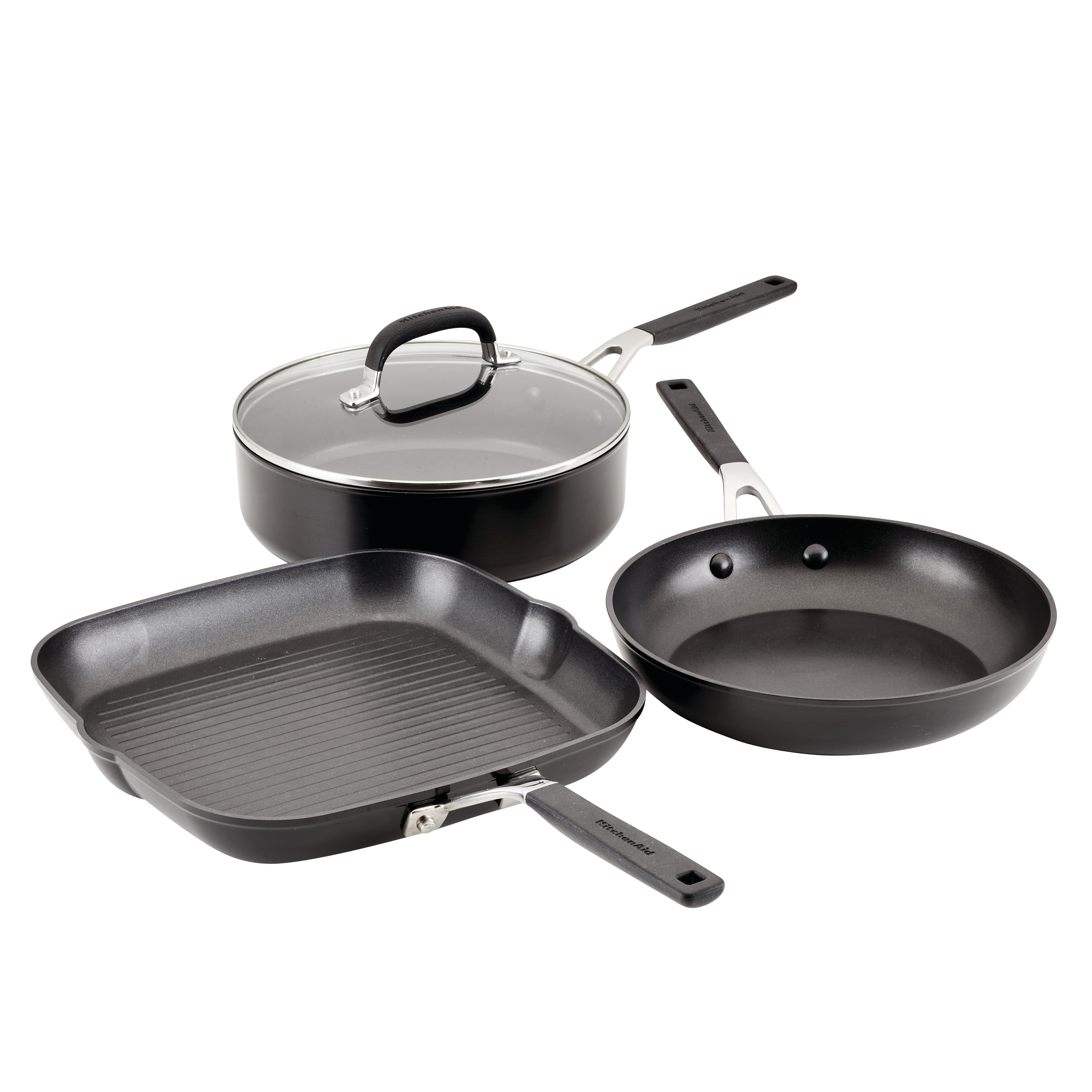  KitchenAid Hard Anodized Nonstick Cookware Pots and Pans Set,  10 Piece, Onyx Black: Home & Kitchen