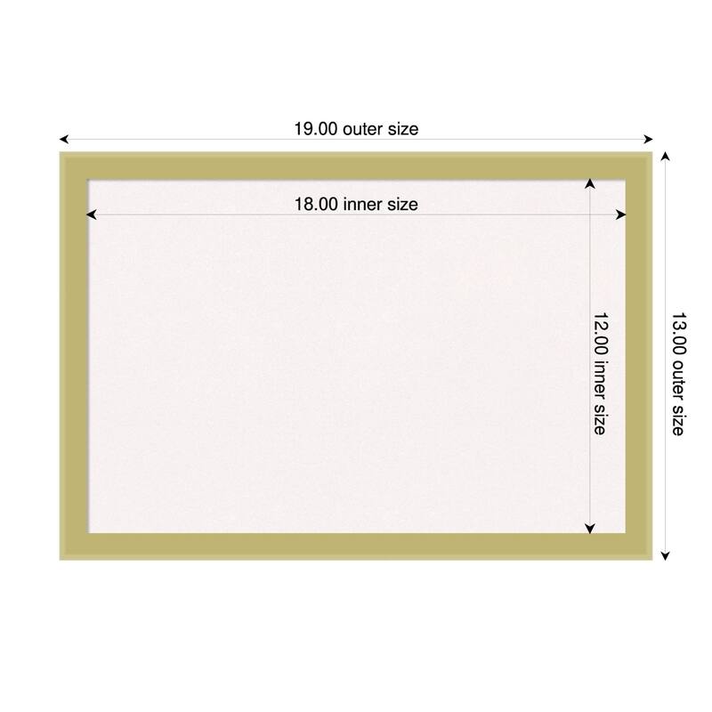 Incline Light Gold Wood Framed Cork Board - Bulletin Board, Organization Board, Pin Board - White - 19 x 13 in