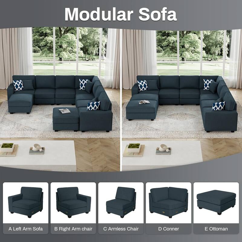 9 Piece Modular Flexible Combination Sectional